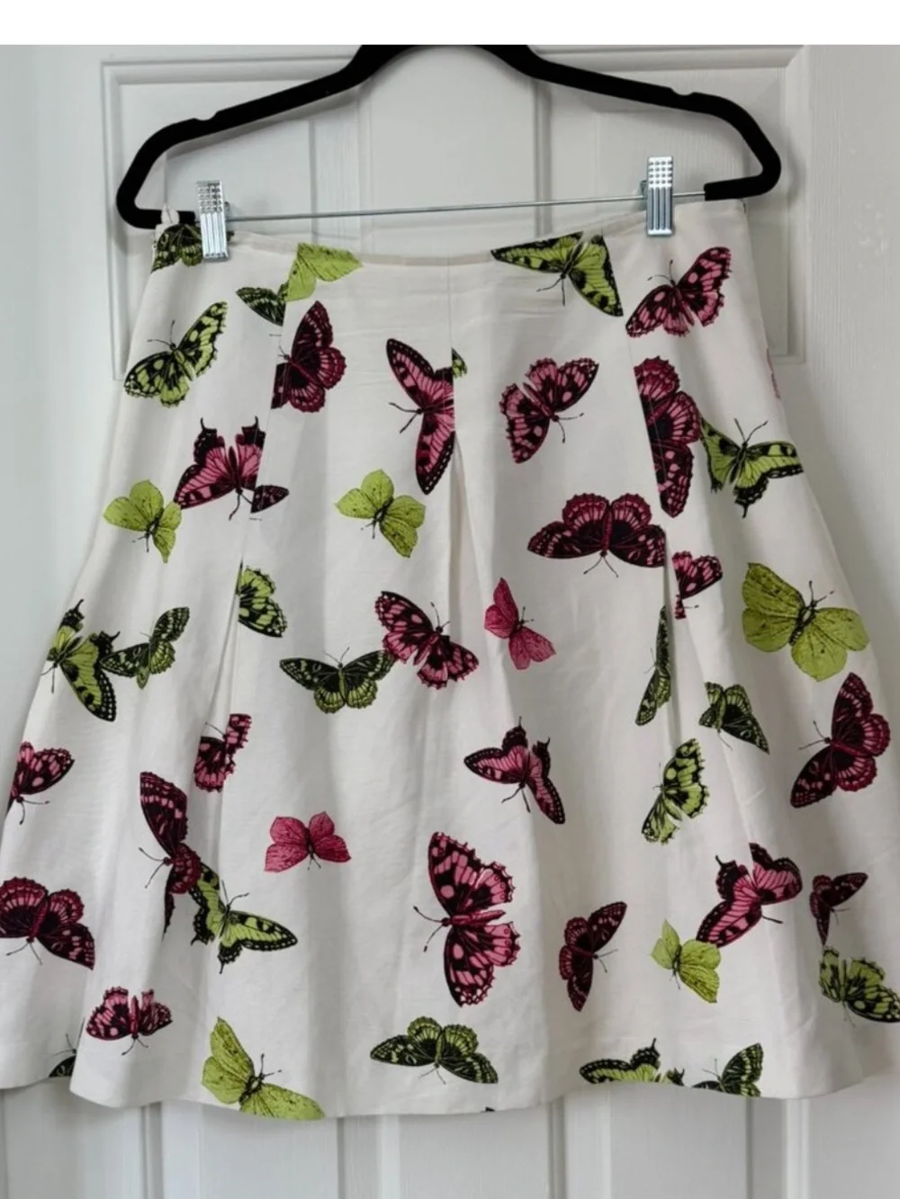 TALBOTS Pink and Green Butterfly Print Skirt